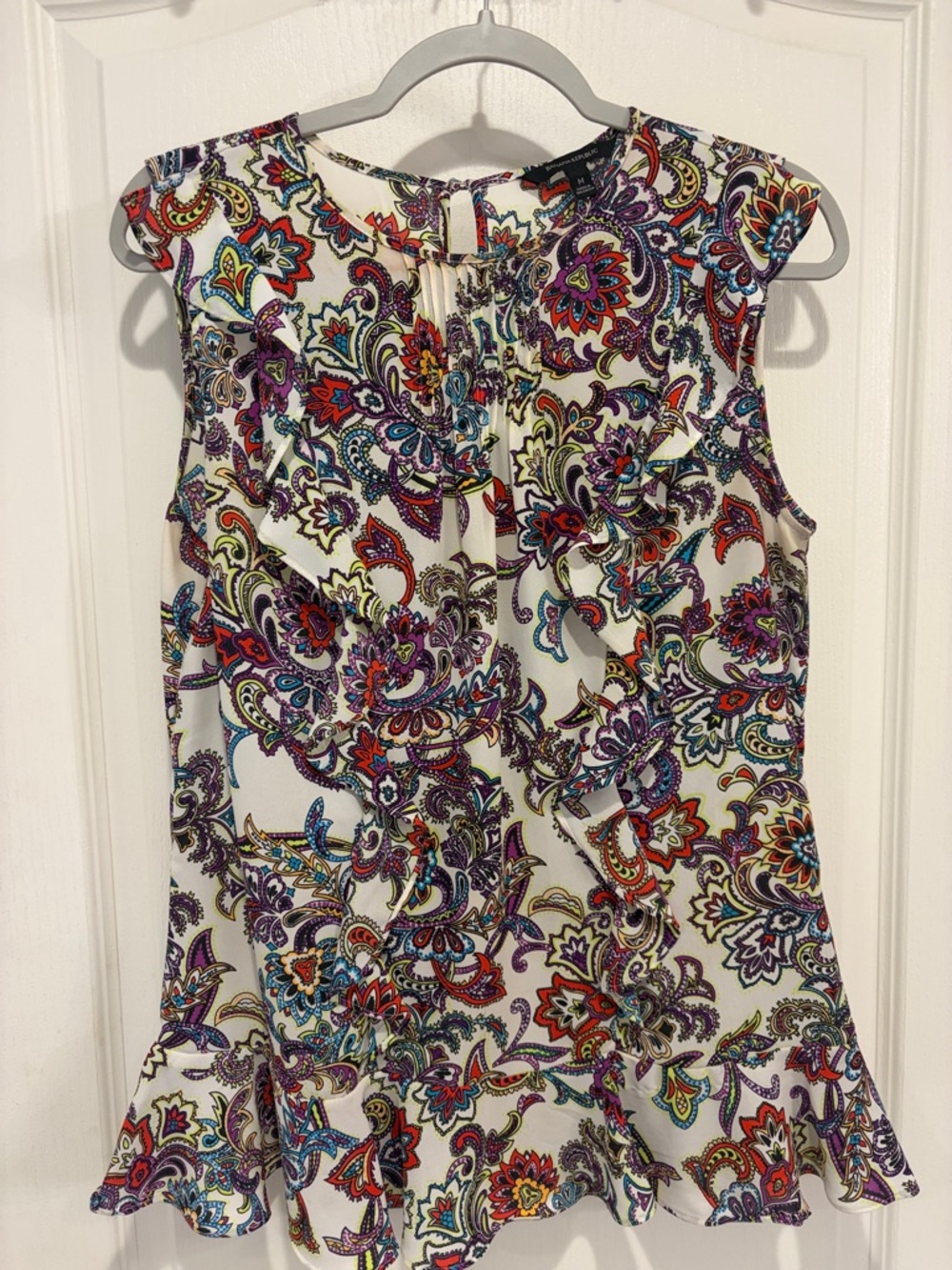 Banana Republic Multicolor Paisley Ruffle Camisole